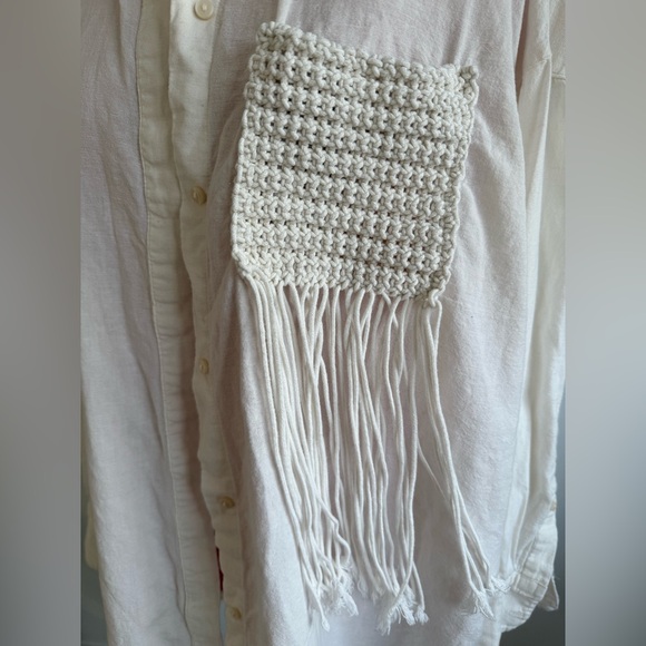 H&M Oversized Fringe Detail Shirt - size S - Picture 6 of 9